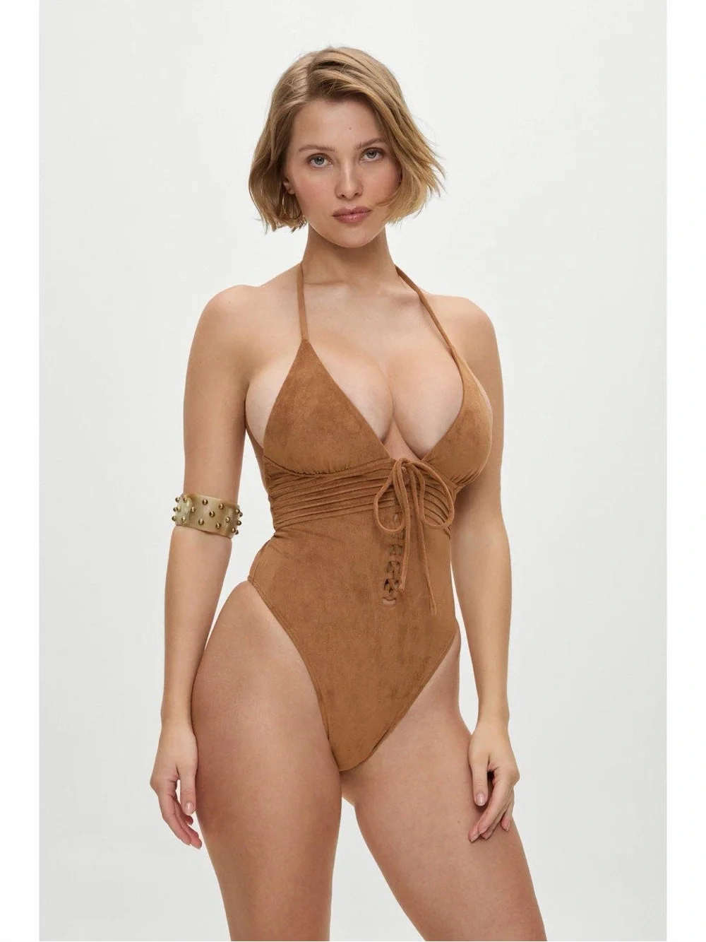 Frankie’s Bikini x Bella Sun-kissed Suede One Piece